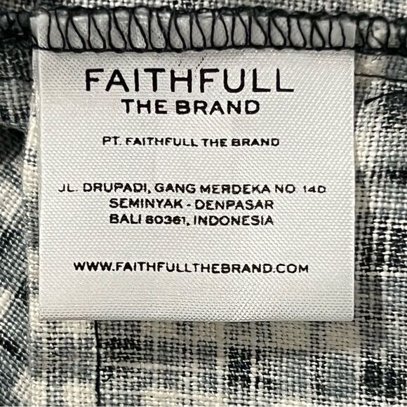 Faithful the Brand Liv Linen Check Jumpsuit Size 8 Boho Vacation Resort Retro - Picture 12 of 16